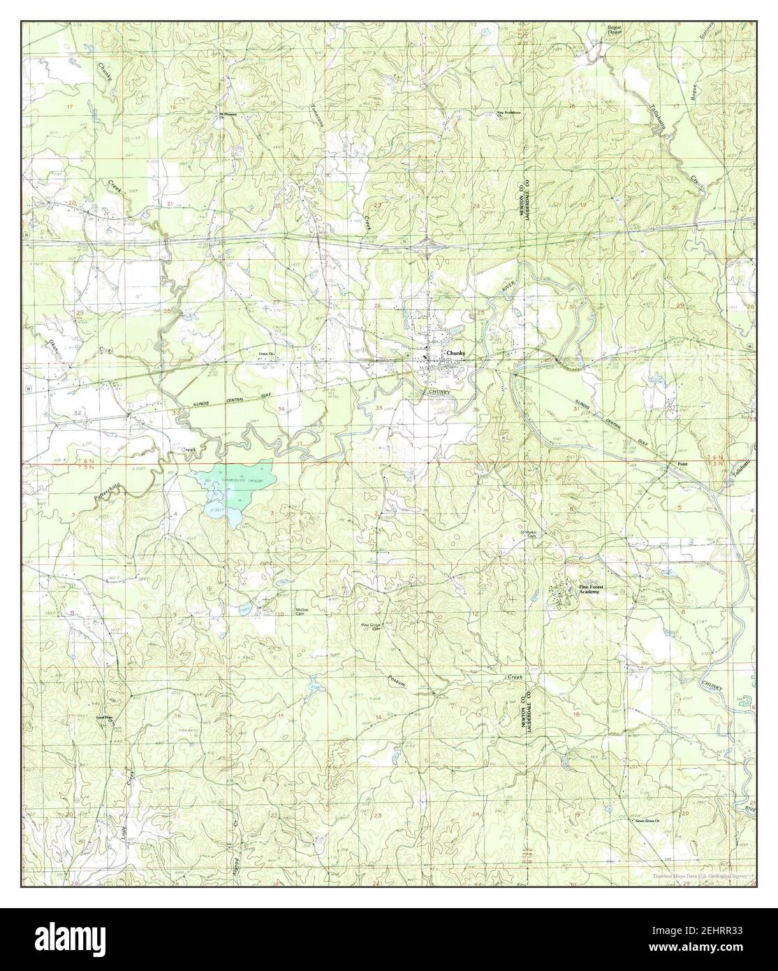 Chunky, Mississippi, map 1983, 124000, United States of America by