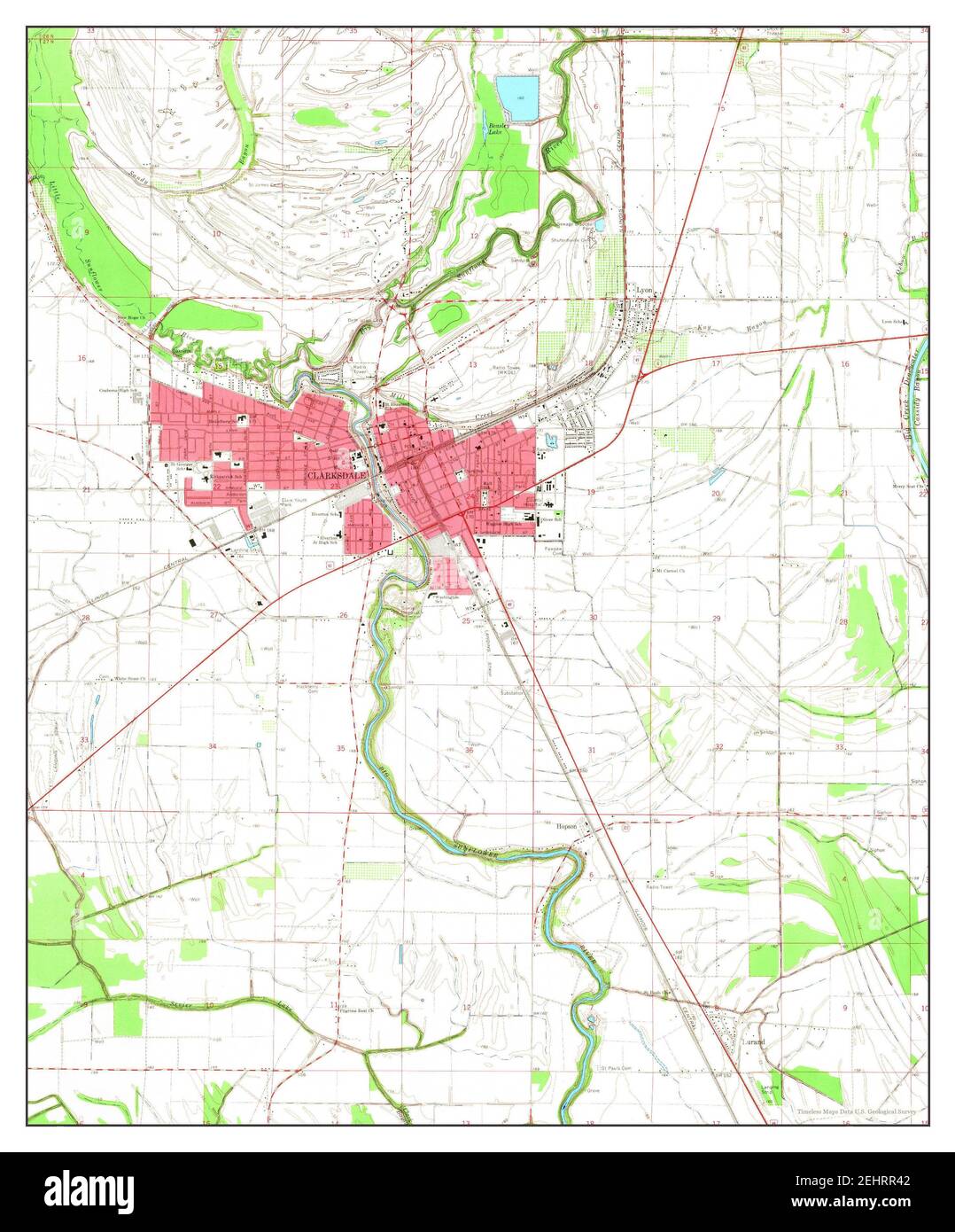 Clarksdale, Mississippi, map 1967, 1:24000, United States of America by Timeless Maps, data U.S. Geological Survey Stock Photo