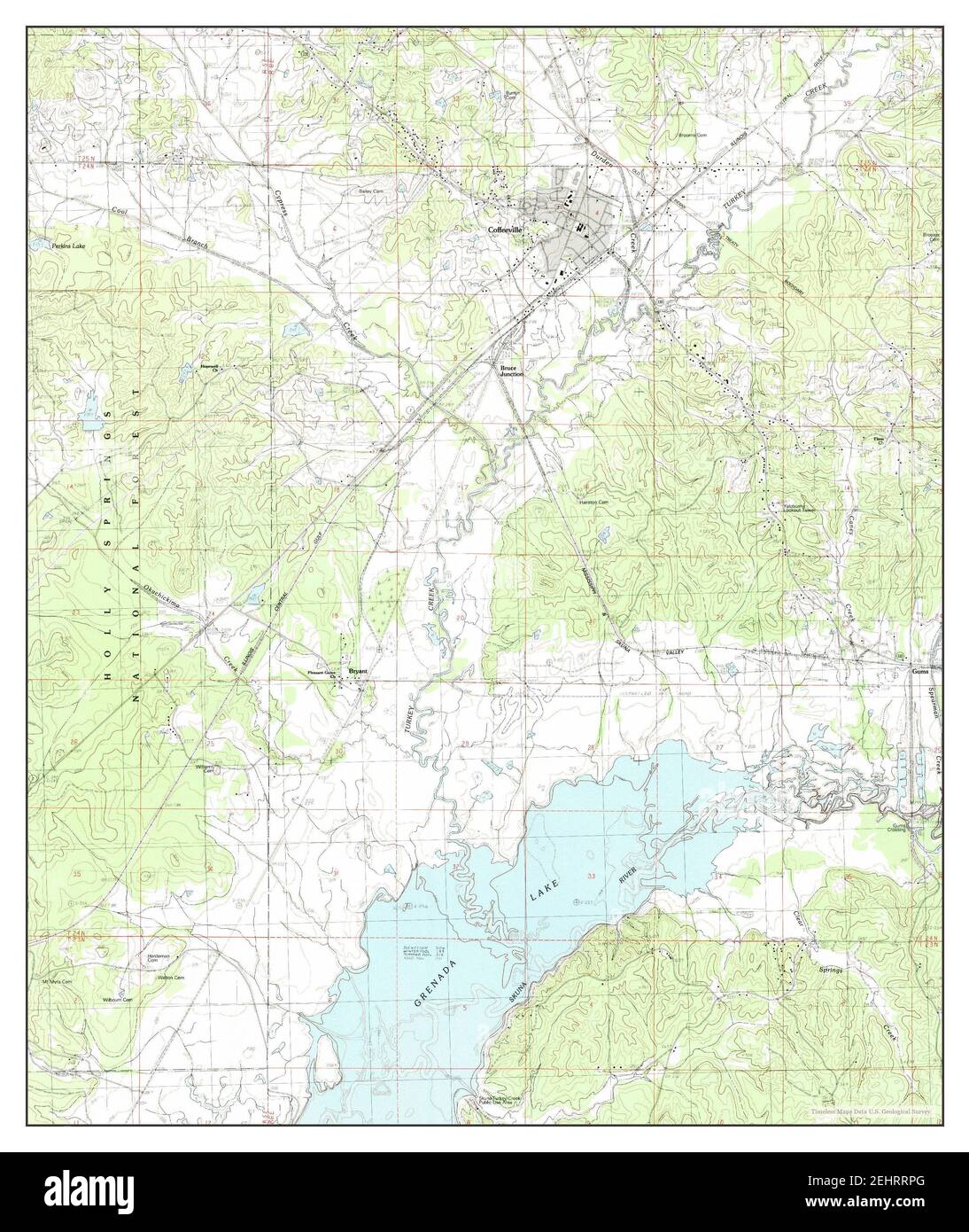 Coffeeville, Mississippi, map 1983, 124000, United States of America