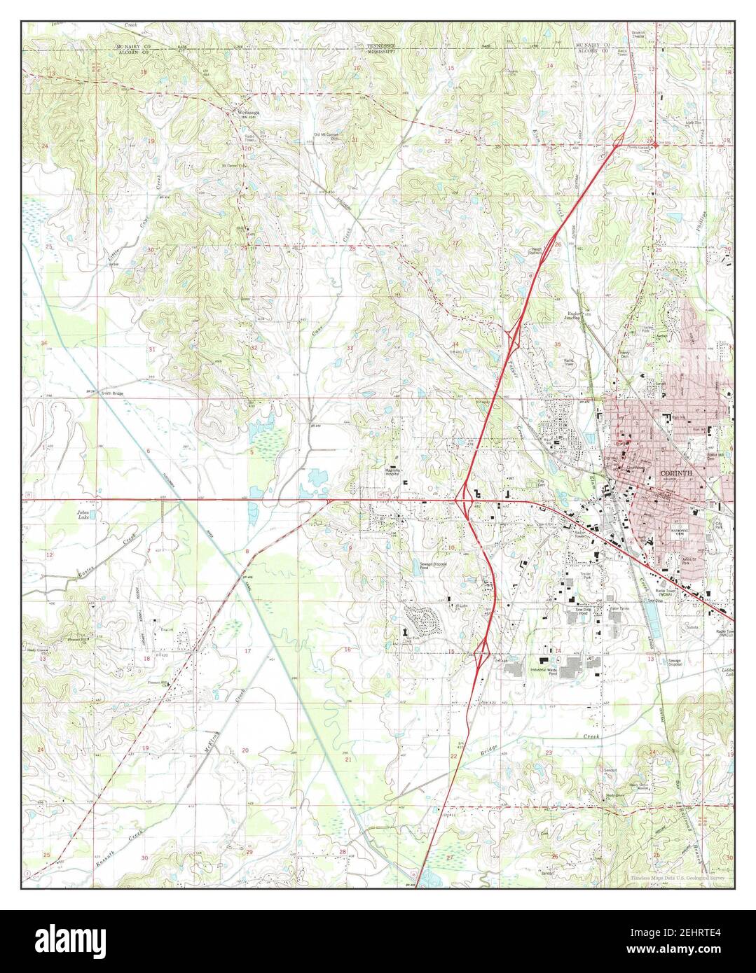 Corinth, Mississippi, map 1982, 124000, United States of America by