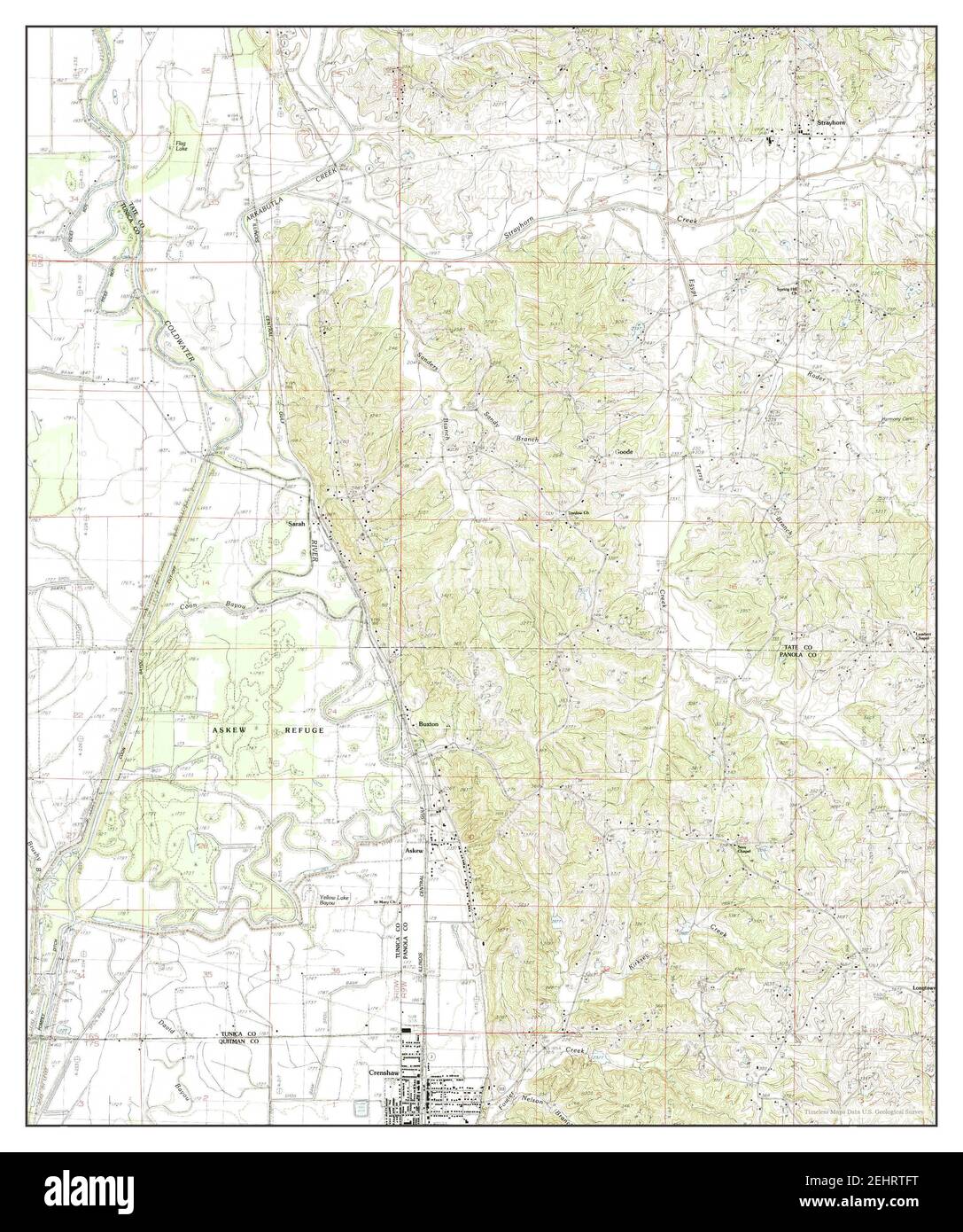 Crenshaw North, Mississippi, map 1983, 124000, United States of