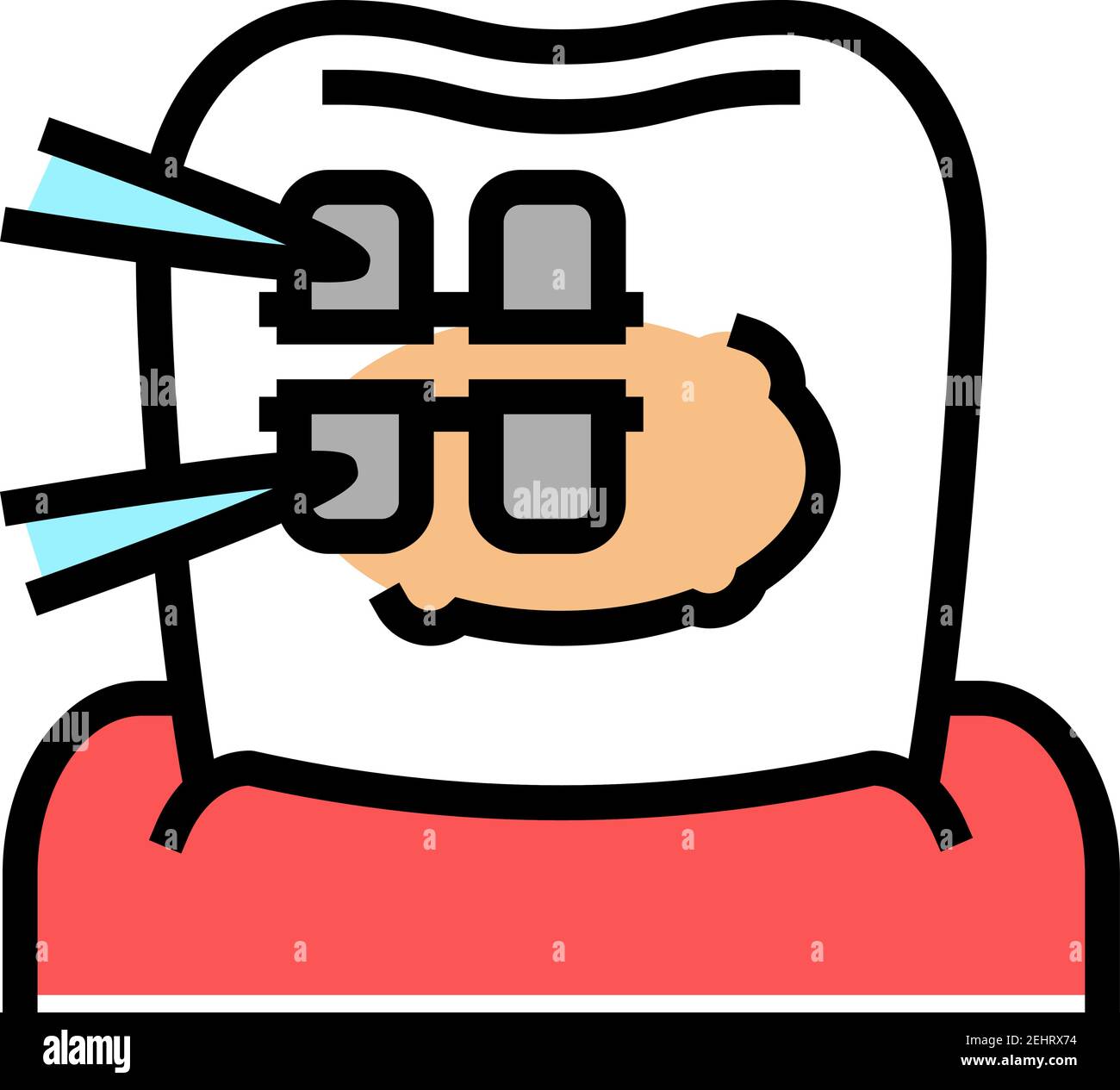 installation tooth braces color icon vector illustration Stock Vector ...