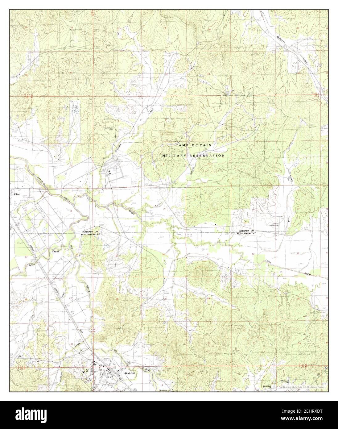 Duck Hill, Mississippi, map 1983, 124000, United States of America by
