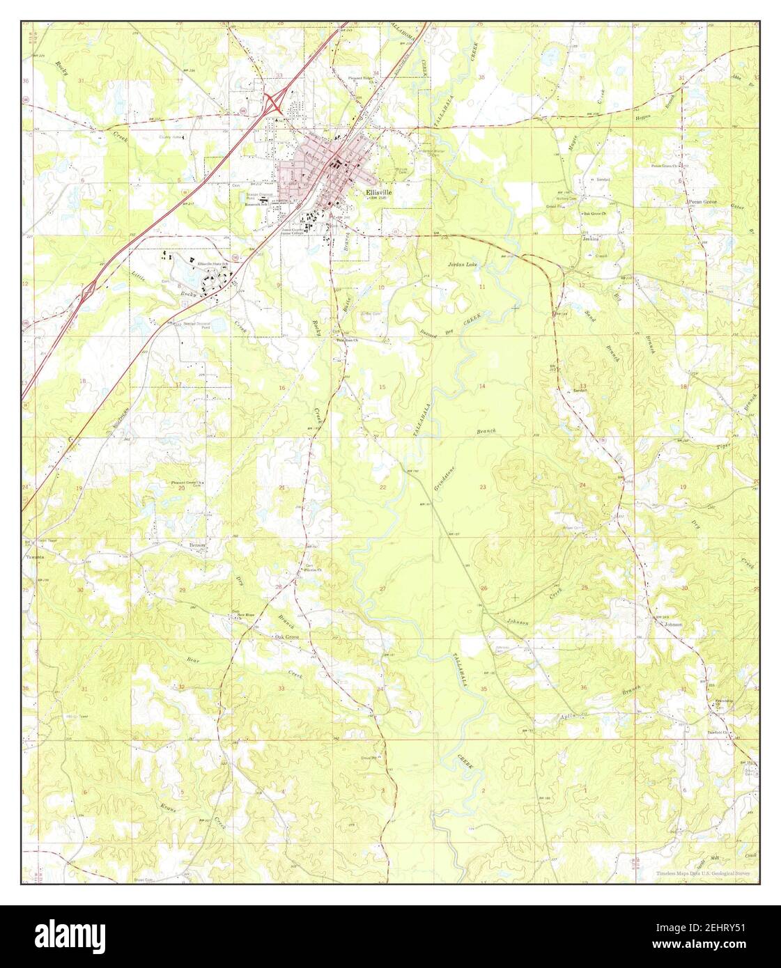 Ellisville, Mississippi, map 1964, 124000, United States of America by