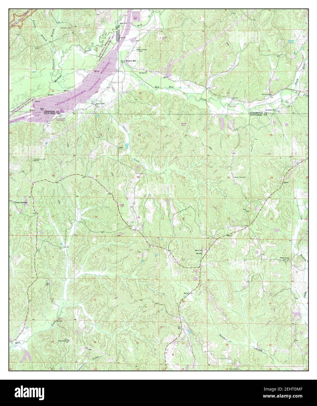 Fulton NE, Mississippi, map 1992, 124000, United States of America by