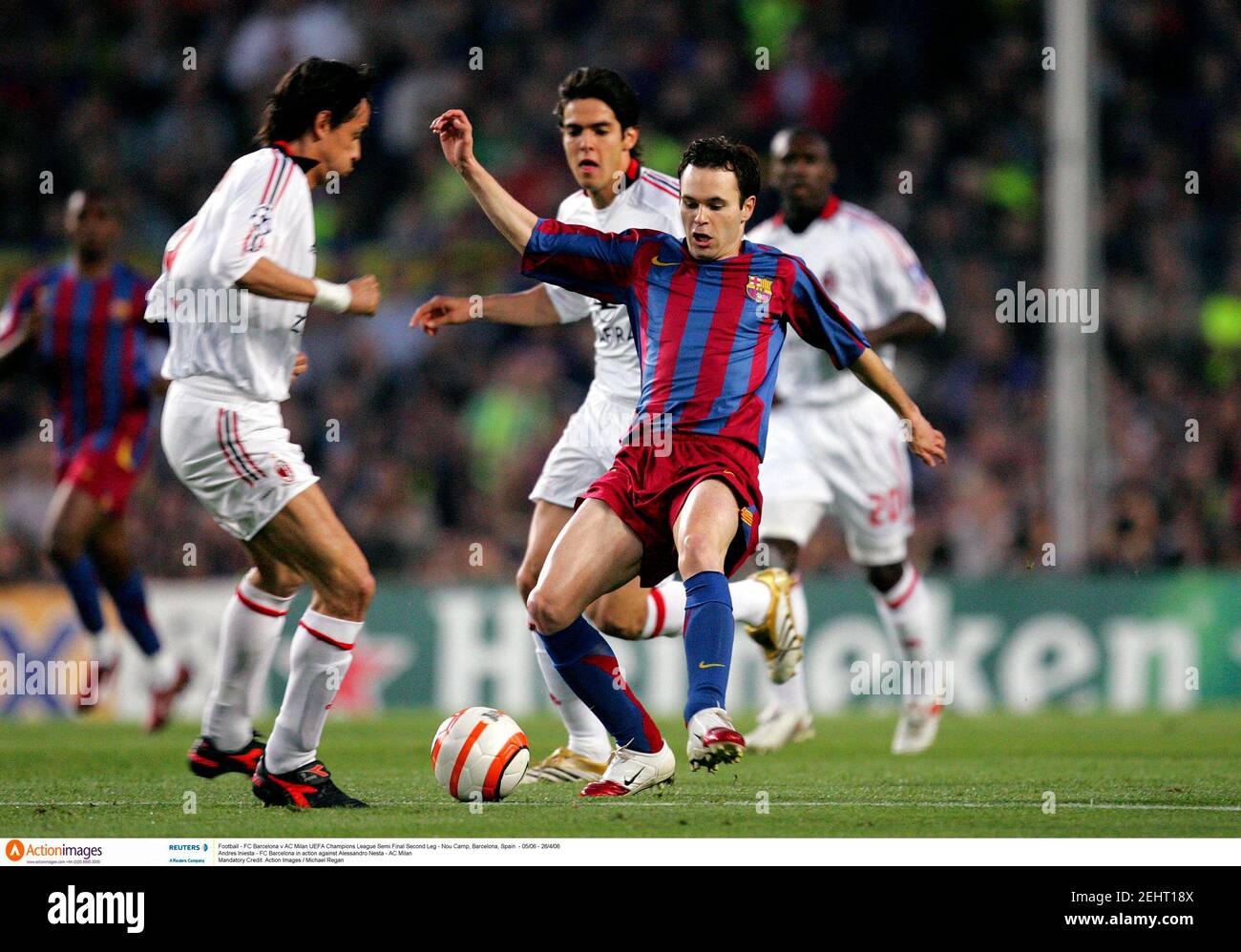 Football Fc Barcelona V Ac Milan Uefa Champions League Semi Final Second Leg Nou Camp Barcelona Spain 05 06 26 4 06 Andres Iniesta Fc Barcelona In Action Against Alessandro