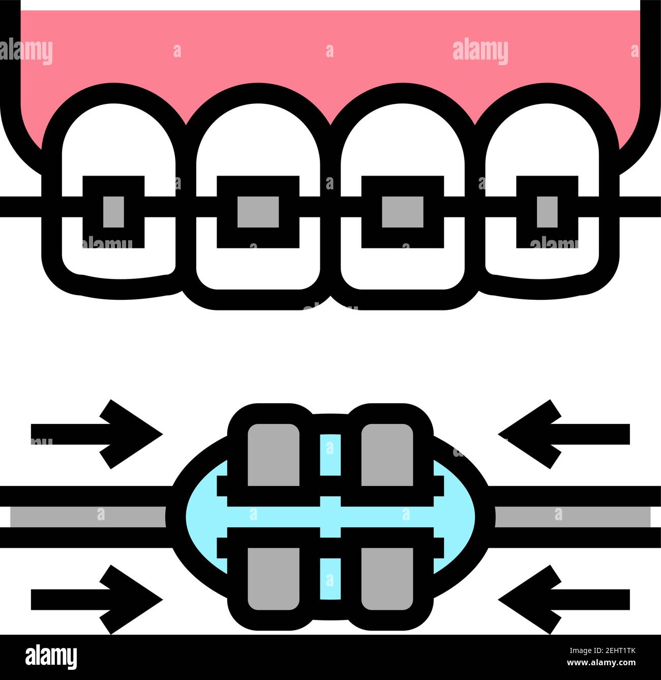 work process tooth braces color icon vector illustration Stock Vector ...