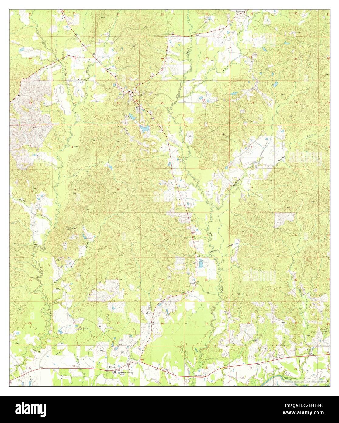 Harrisville, Mississippi, map 1970, 1:24000, United States of America by Timeless Maps, data U.S. Geological Survey Stock Photo