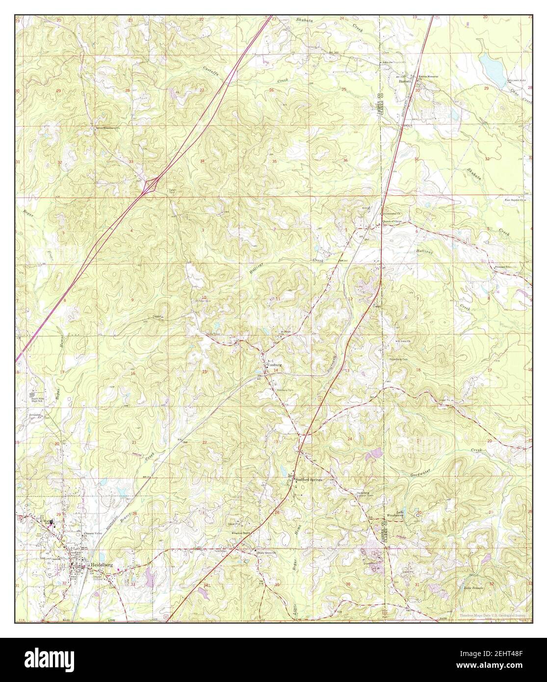 Heidelberg, Mississippi, map 1963, 124000, United States of America by