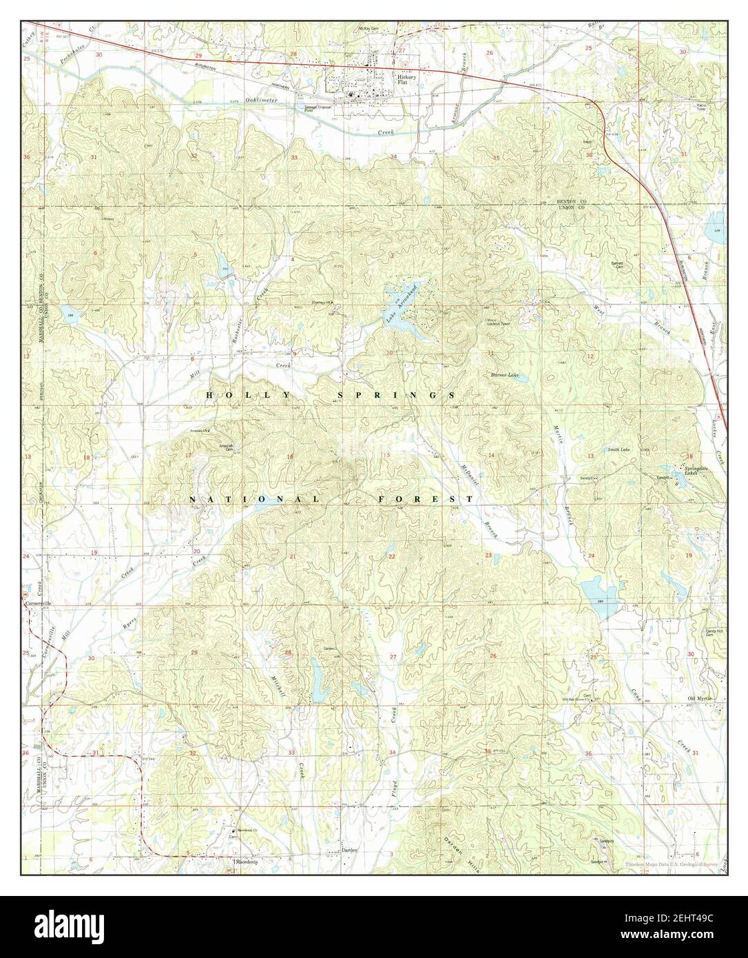 Hickory Flat, Mississippi, map 1982, 124000, United States of America