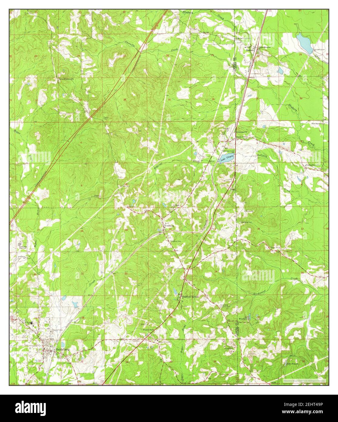 Heidelberg, Mississippi, map 1963, 124000, United States of America by