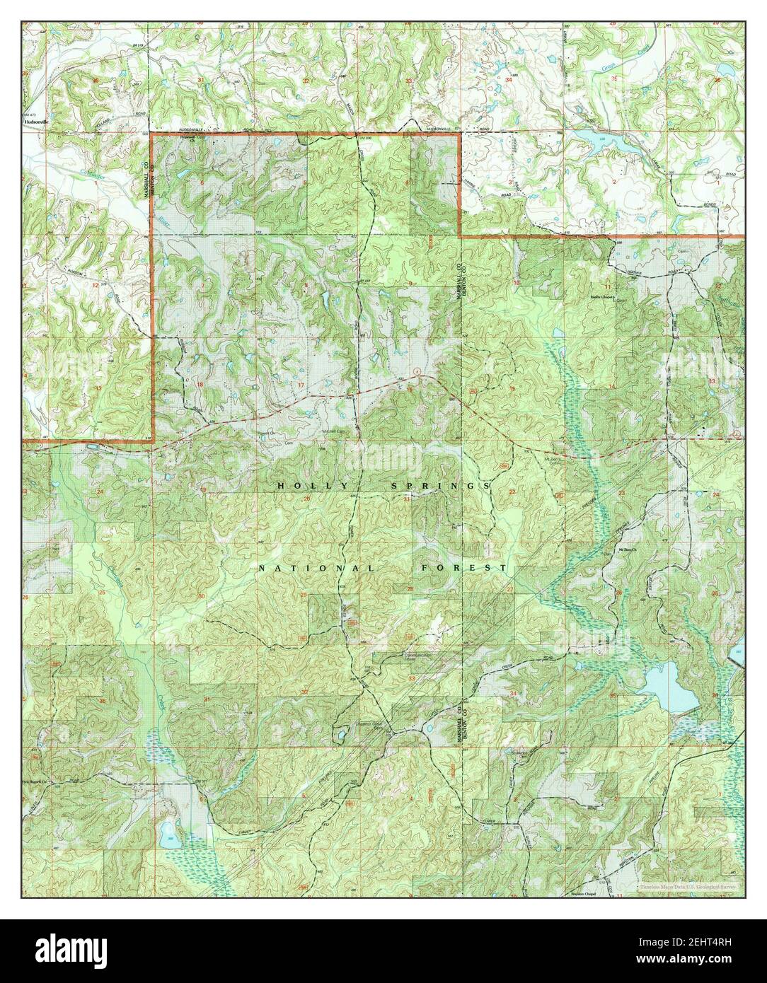 Holly Springs SE, Mississippi, map 2000, 124000, United States of America by Timeless Maps