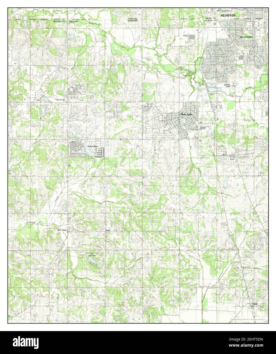 Map of horn lake mississippi Cut Out Stock Images & Pictures Alamy