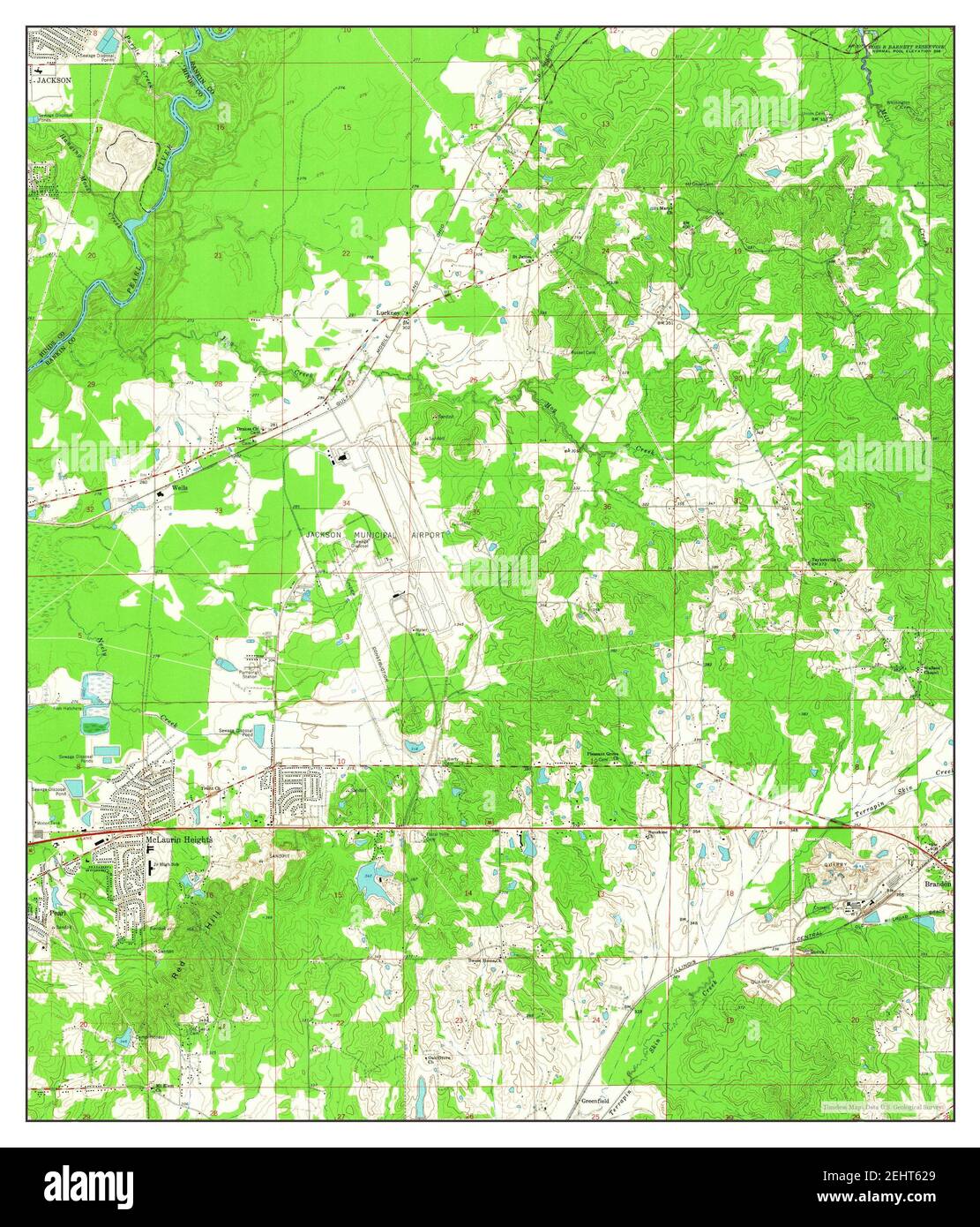 Jackson SE, Mississippi, map 1963, 1:24000, United States of America by Timeless Maps, data U.S. Geological Survey Stock Photo