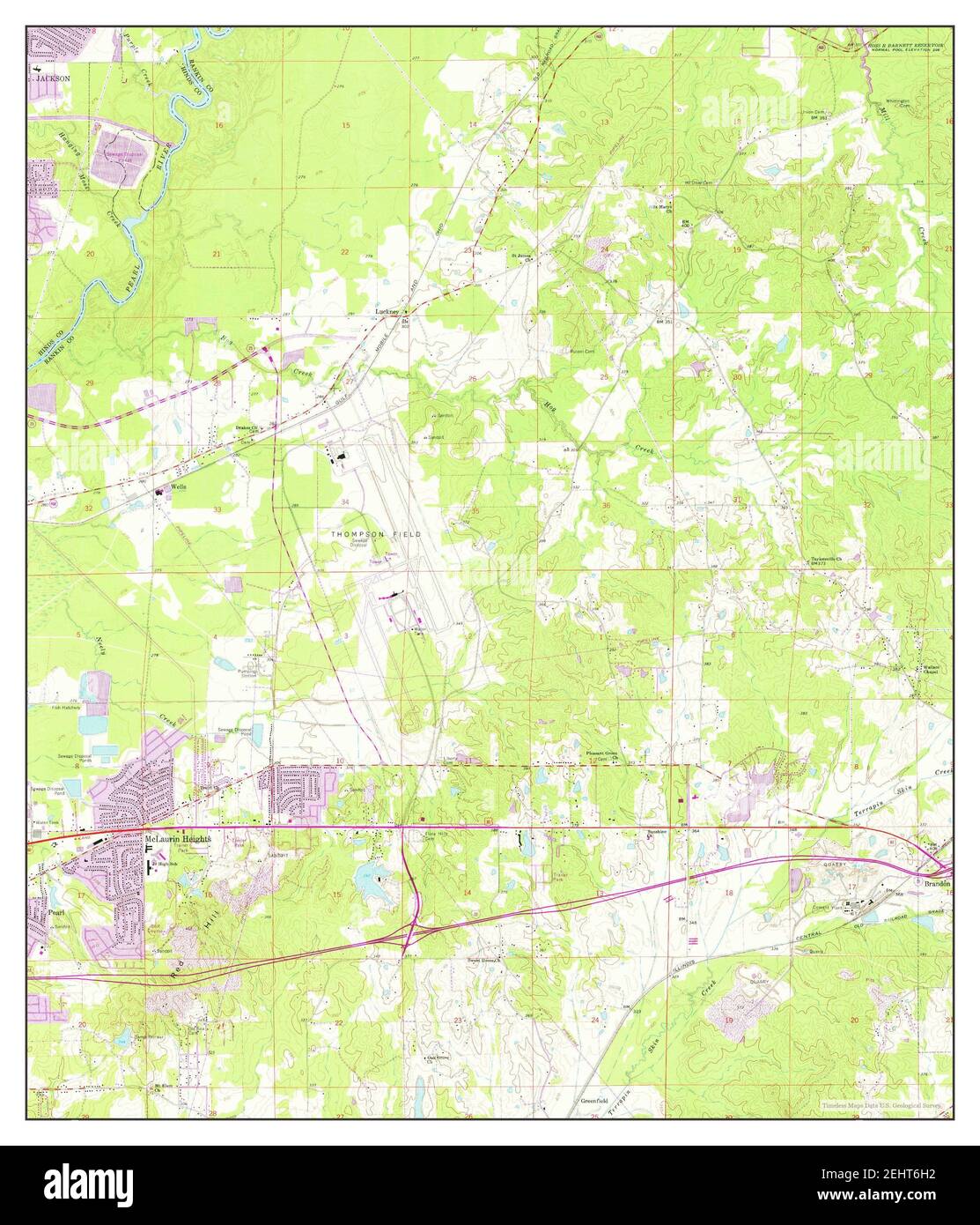 Jackson SE, Mississippi, map 1963, 1:24000, United States of America by Timeless Maps, data U.S. Geological Survey Stock Photo