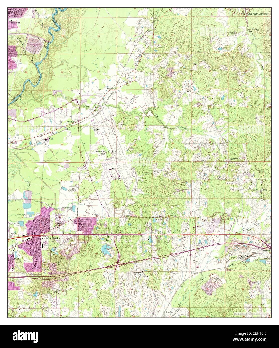Jackson SE, Mississippi, map 1963, 1:24000, United States of America by Timeless Maps, data U.S. Geological Survey Stock Photo