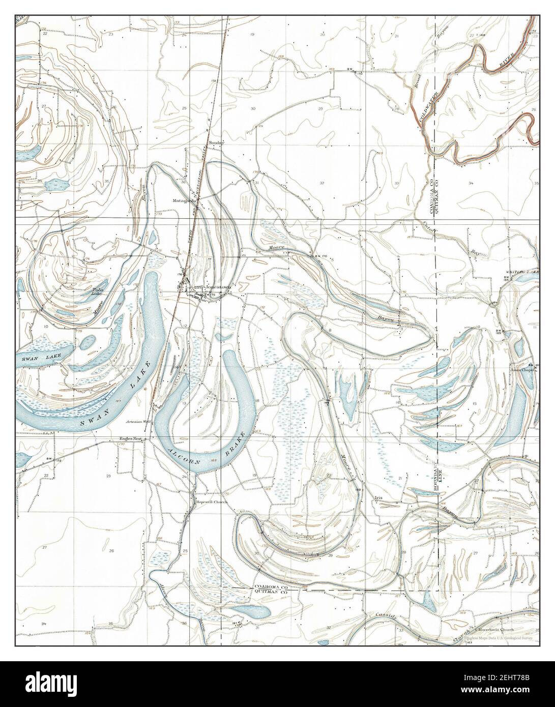 Jonestown, Mississippi, map 1908, 124000, United States of America by