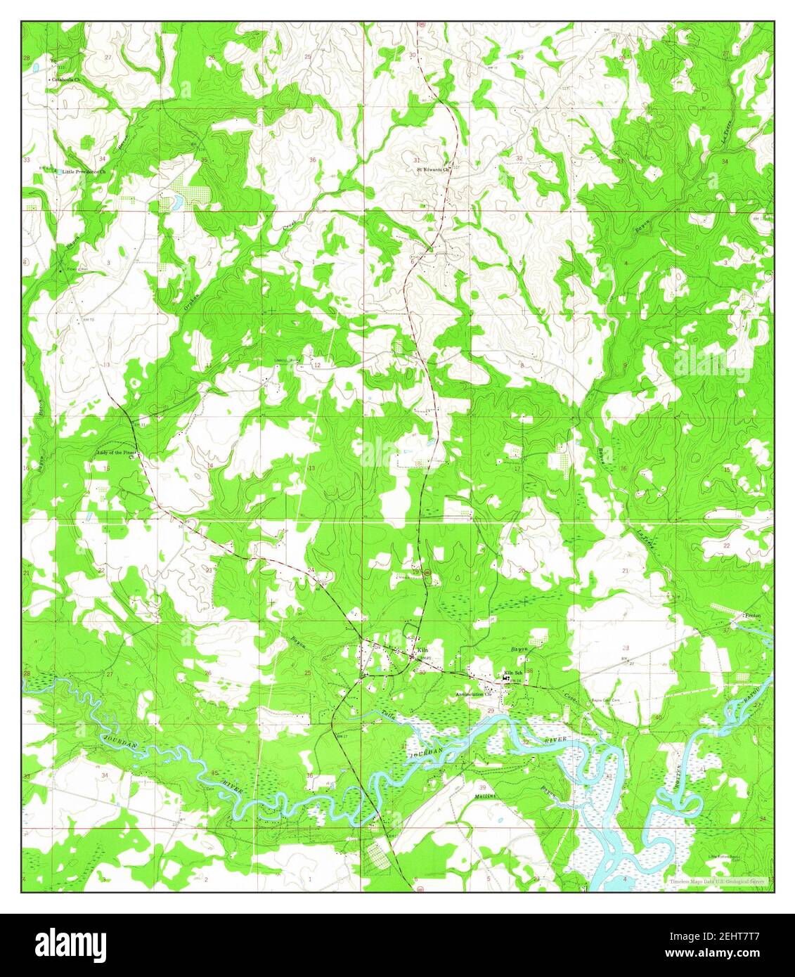 Kiln, Mississippi, map 1959, 124000, United States of America by