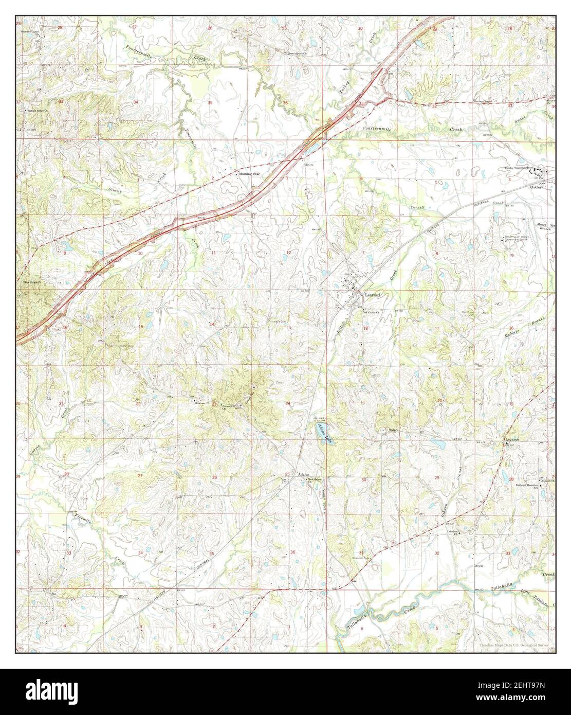 Learned, Mississippi, map 1963, 124000, United States of America by
