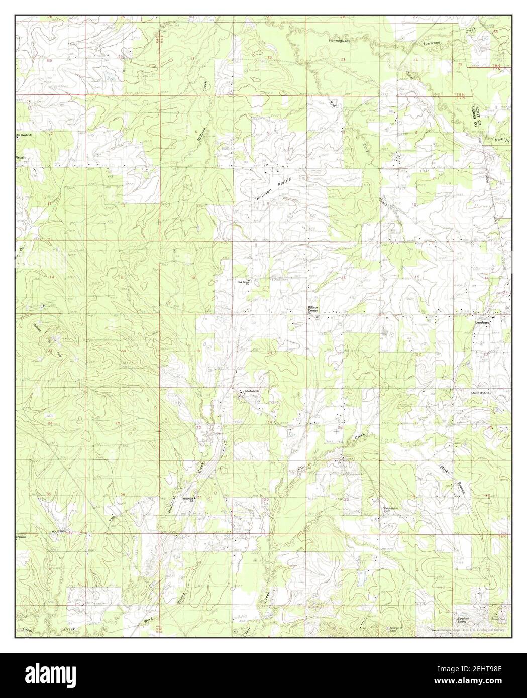 Leesburg, Mississippi, map 1982, 1:24000, United States of America by Timeless Maps, data U.S. Geological Survey Stock Photo