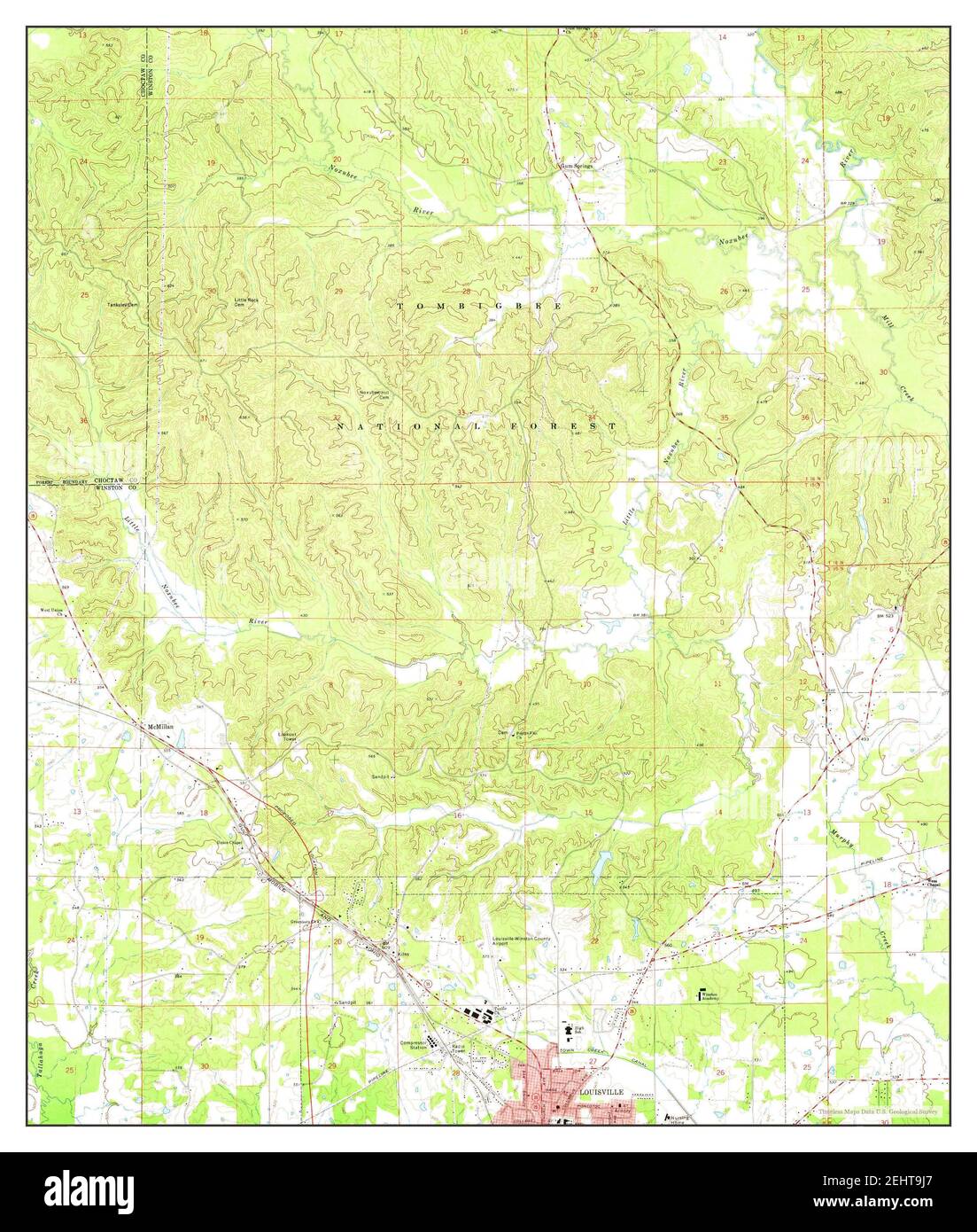 Louisville mississippi map Cut Out Stock Images & Pictures Alamy