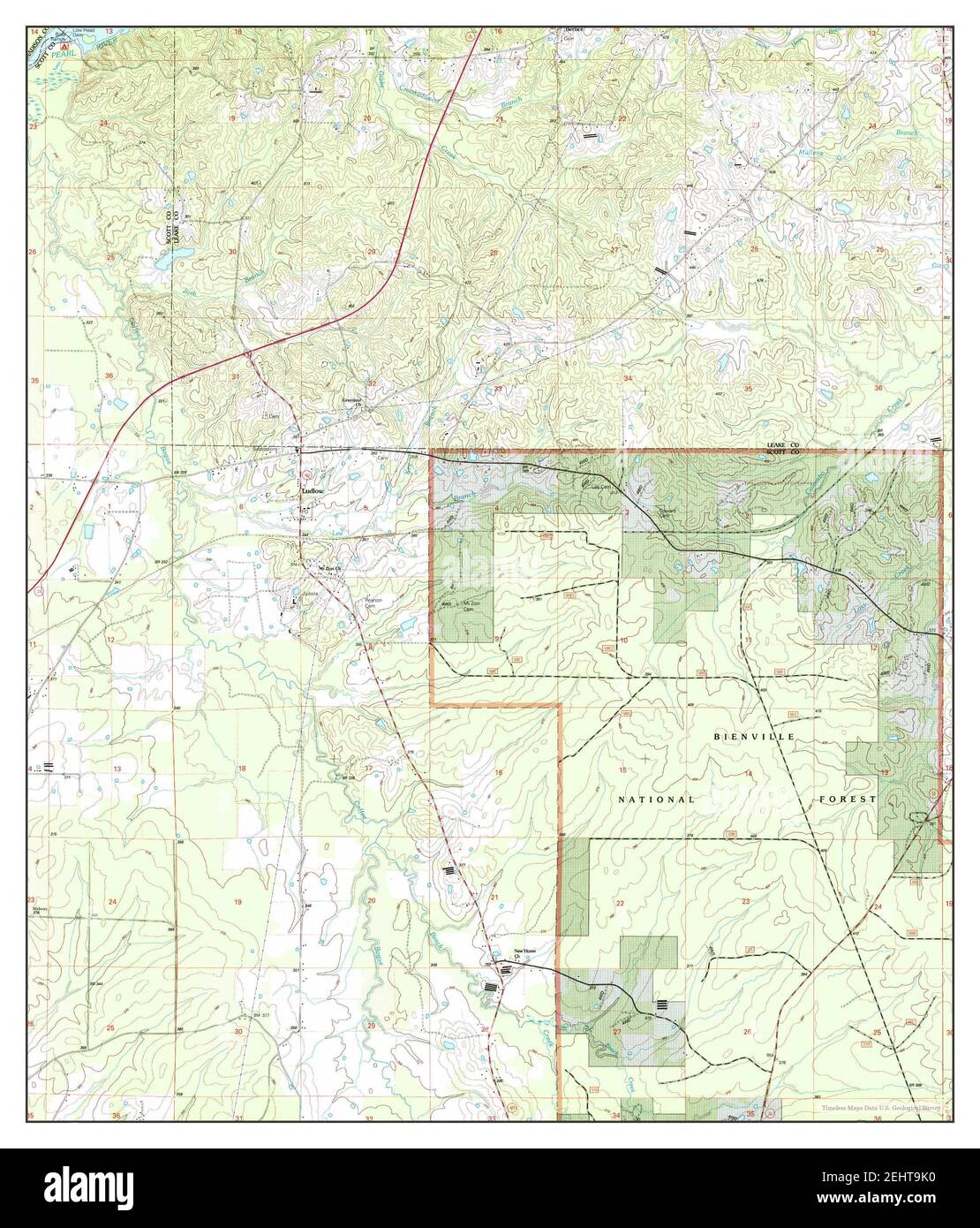 Ludlow, Mississippi, map 2000, 124000, United States of America by