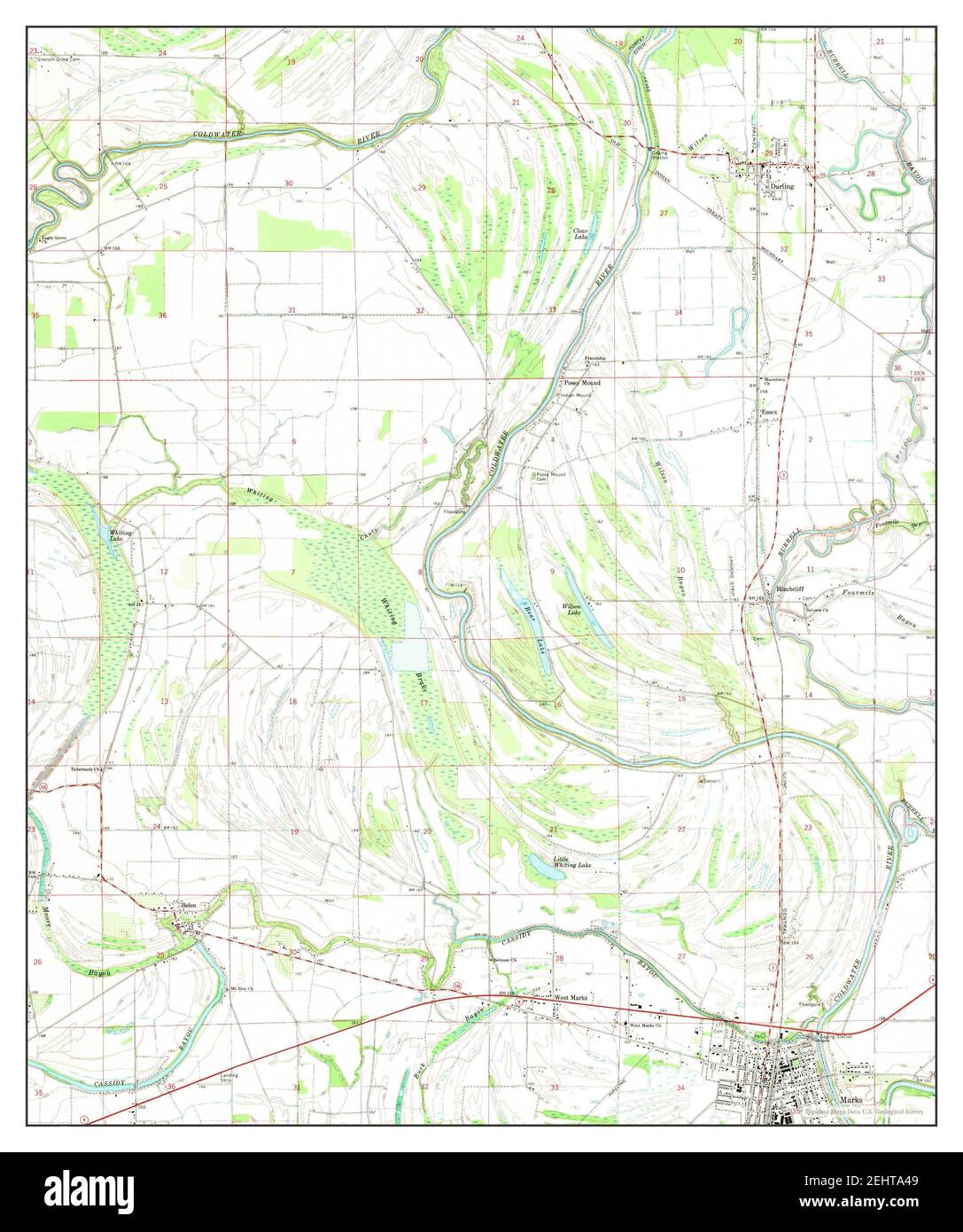 Map of marks mississippi Cut Out Stock Images & Pictures Alamy