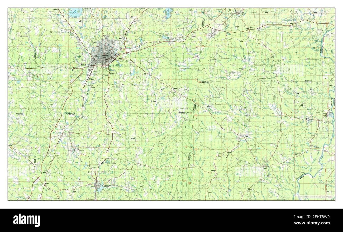 Meridian, Mississippi, map 1984, 1:100000, United States of America by Timeless Maps, data U.S. Geological Survey Stock Photo