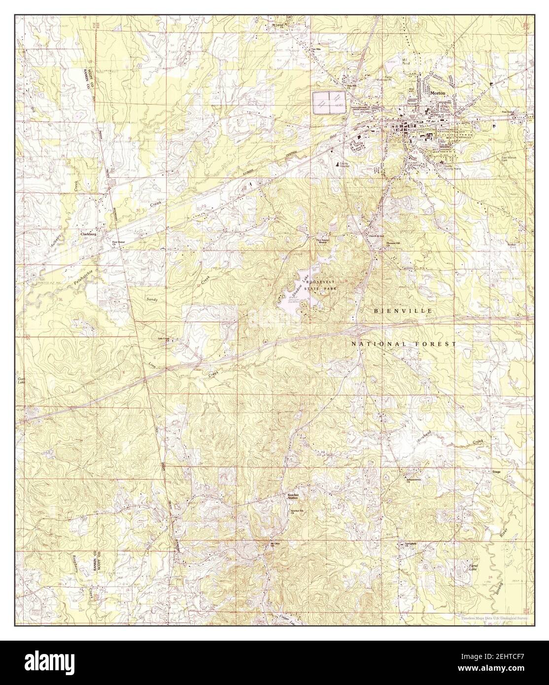 Morton, Mississippi, map 1982, 124000, United States of America by