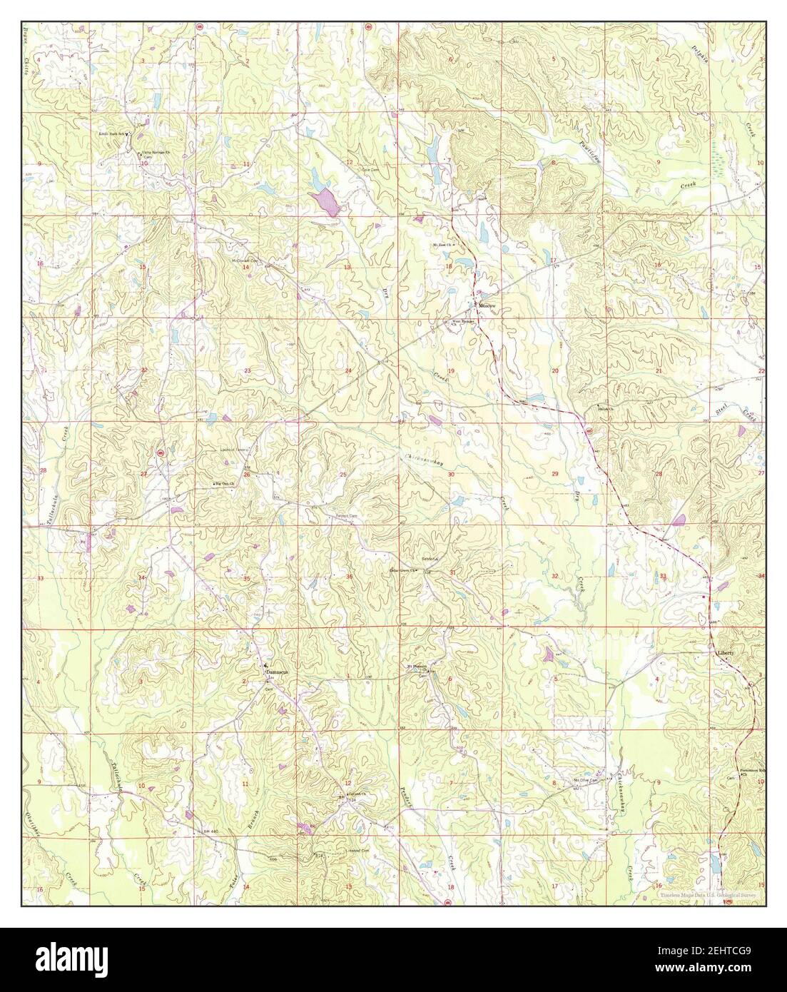 Moscow, Mississippi, map 1962, 124000, United States of America by