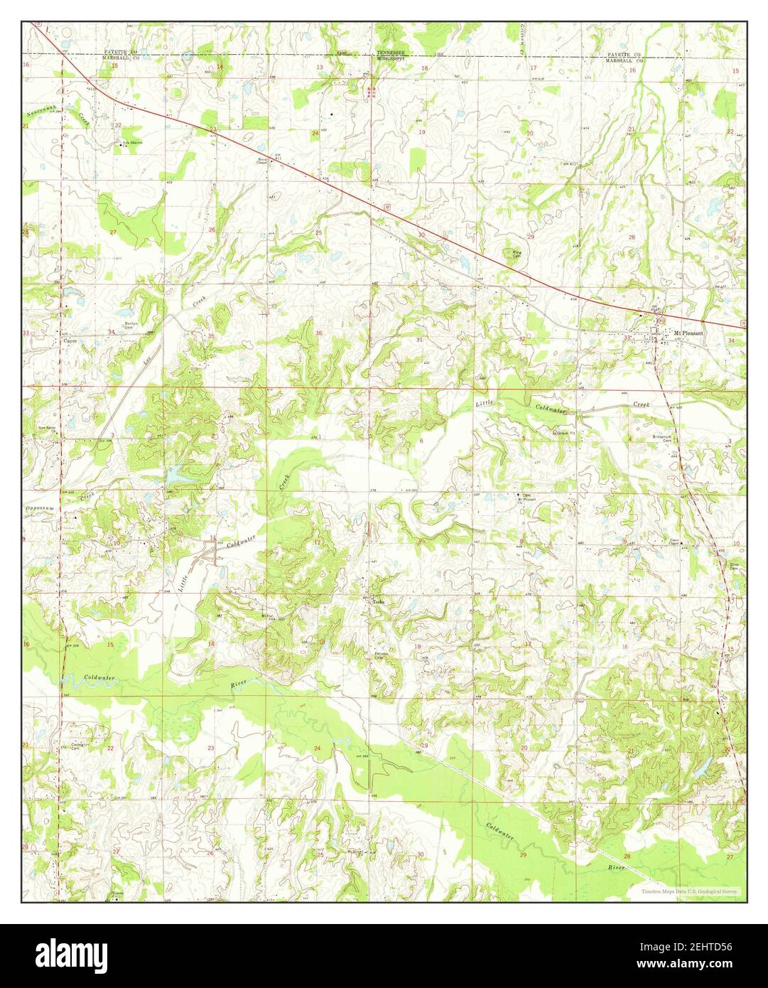 Mt Pleasant, Mississippi, map 1971, 124000, United States of America