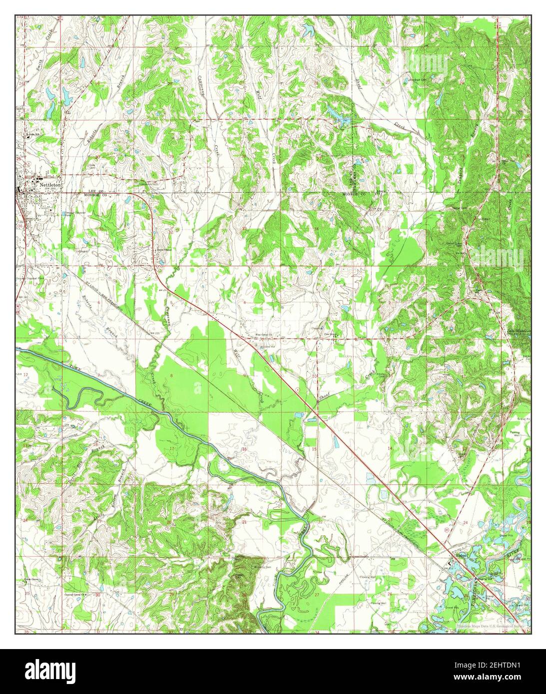 Nettleton, Mississippi, map 1966, 124000, United States of America by