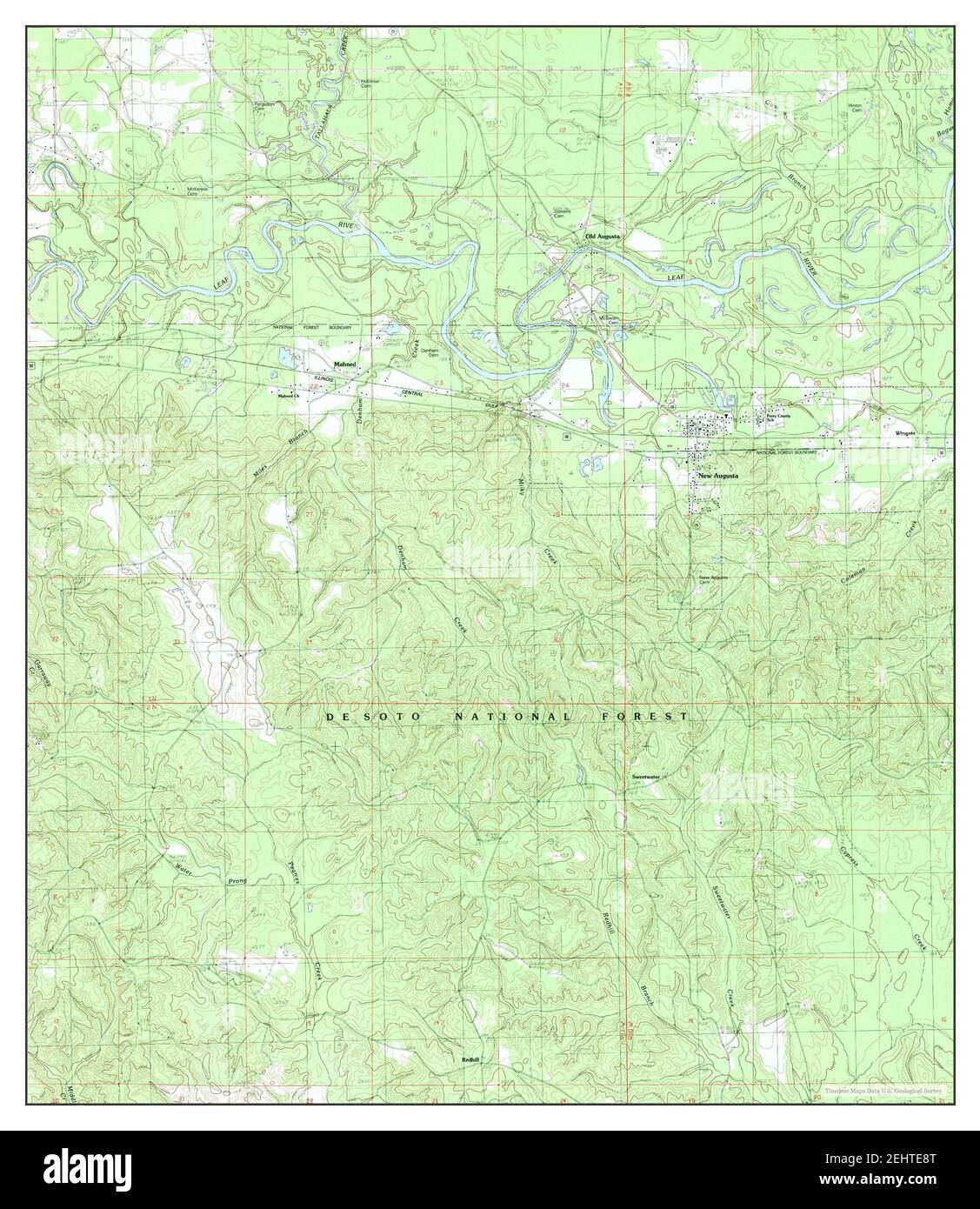 New Augusta, Mississippi, map 1983, 124000, United States of America