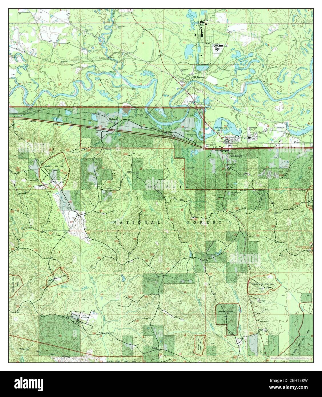 New Augusta, Mississippi, map 2000, 124000, United States of America