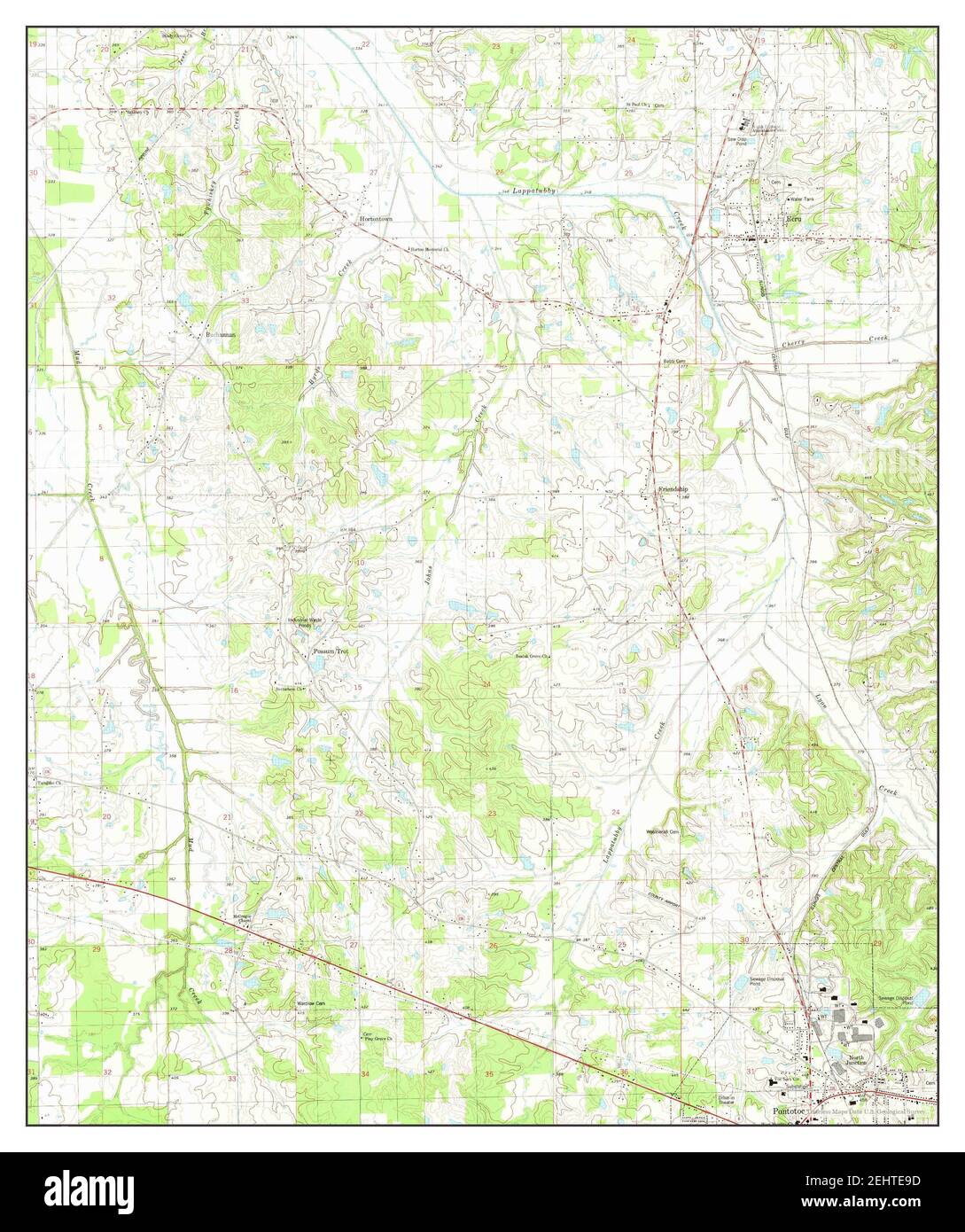 Northwest Pontotoc, Mississippi, map 1980, 124000, United States of