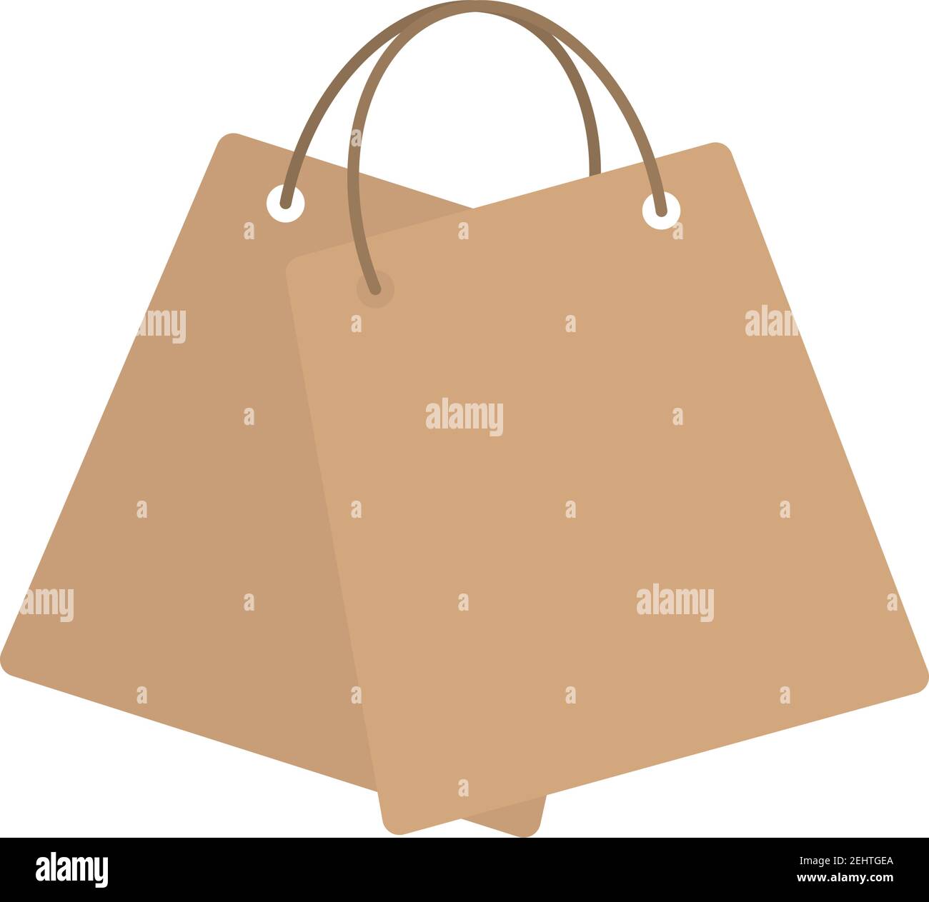 Two Shopping Bags Icon. Flat Color Design. Vector Illustration Stock ...