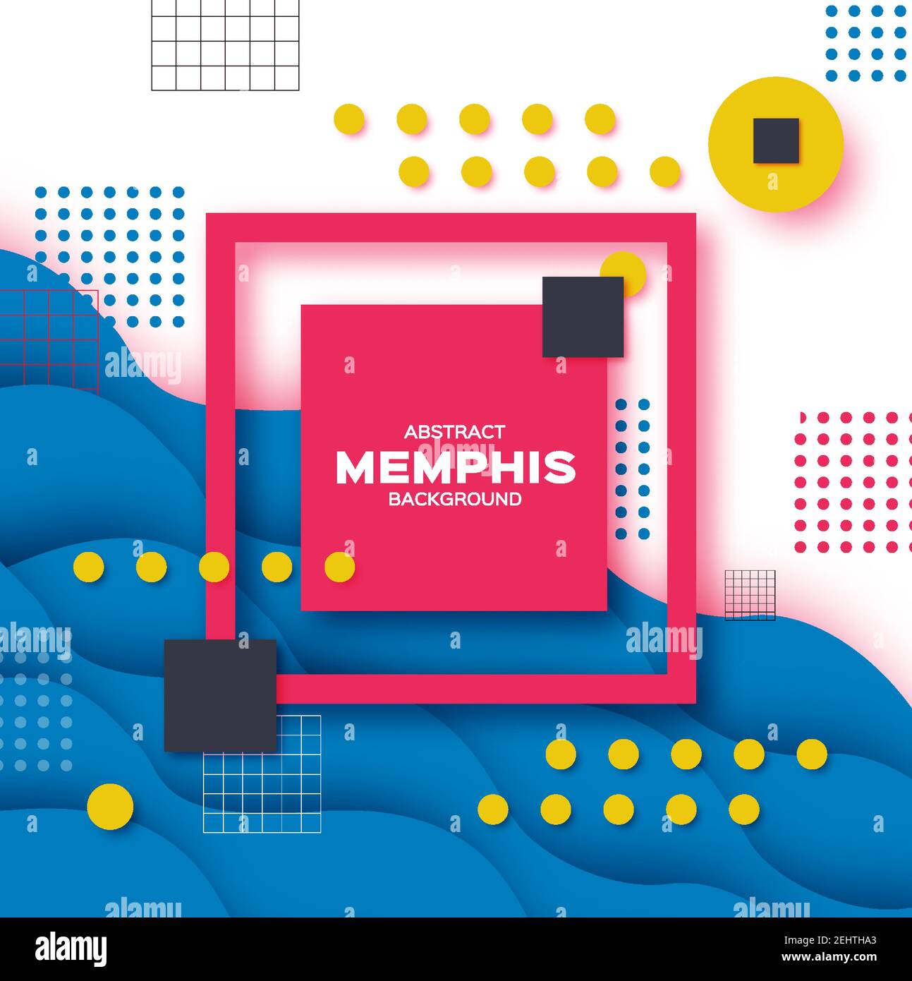 Memphis Paper Cut shapes for poster, card, flyer, brochure and web design. Pop  Art and 80s style. Trendy Abstract Geometric Banner. Vintage Color. Vec  Stock Vector Image & Art - Alamy