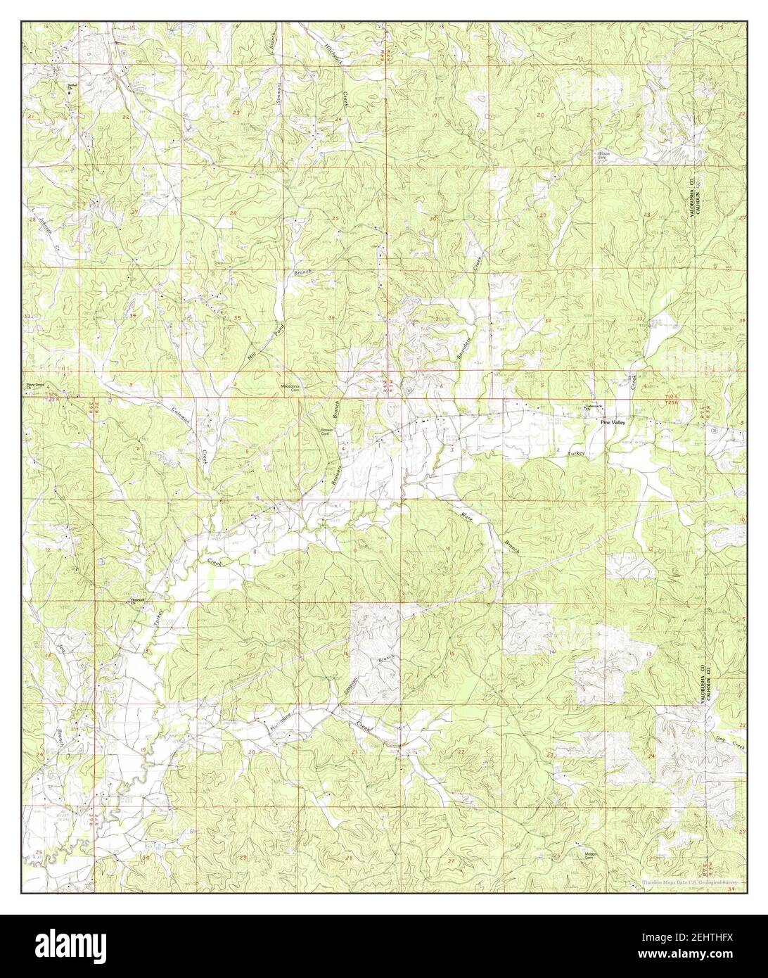 Pine Valley, Mississippi, map 1983, 124000, United States of America