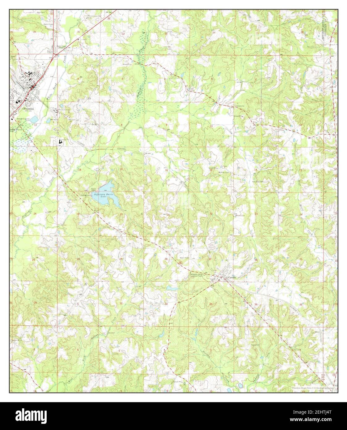 Prentiss East, Mississippi, map 1970, 124000, United States of America