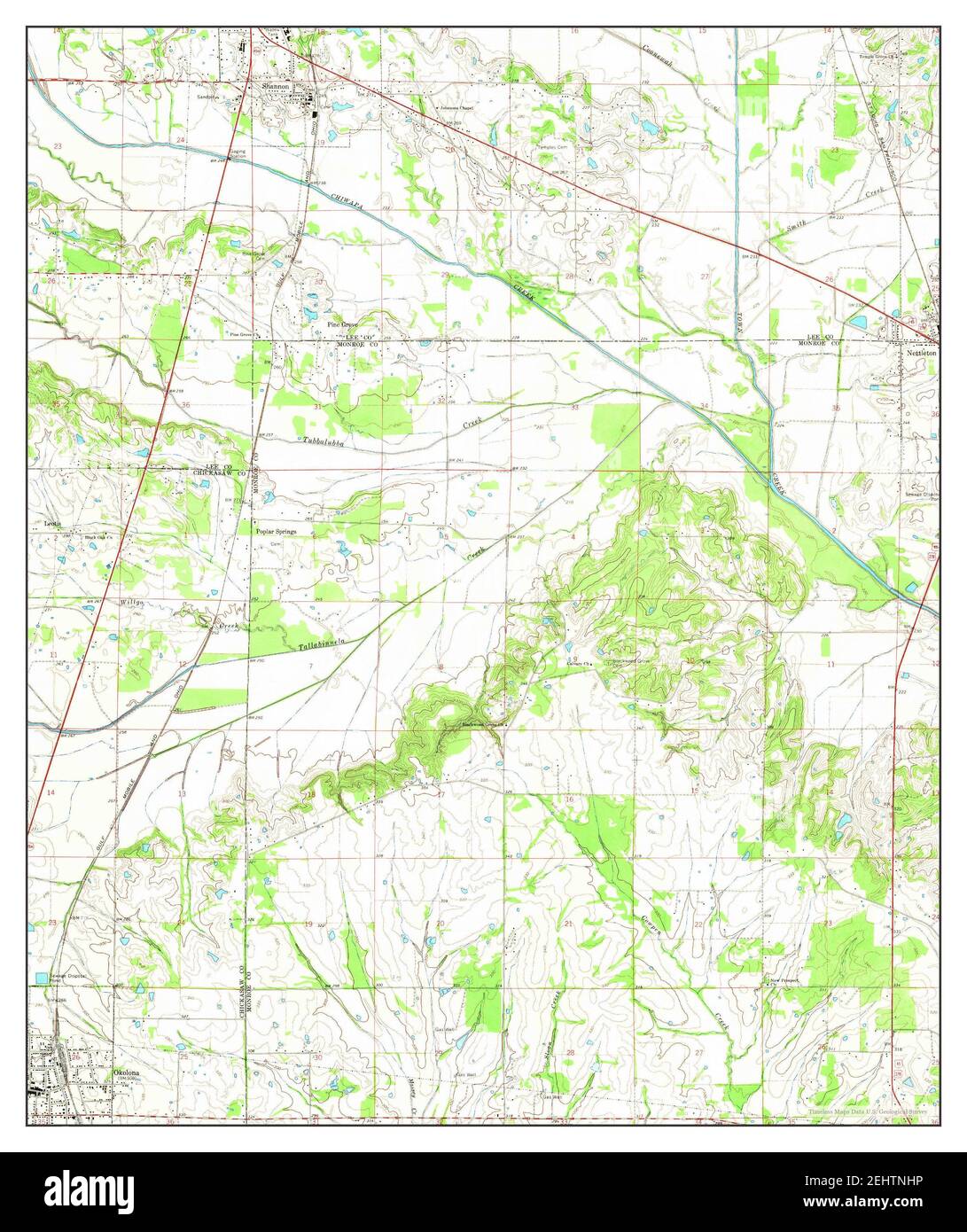 Map of shannon mississippi Cut Out Stock Images & Pictures Alamy