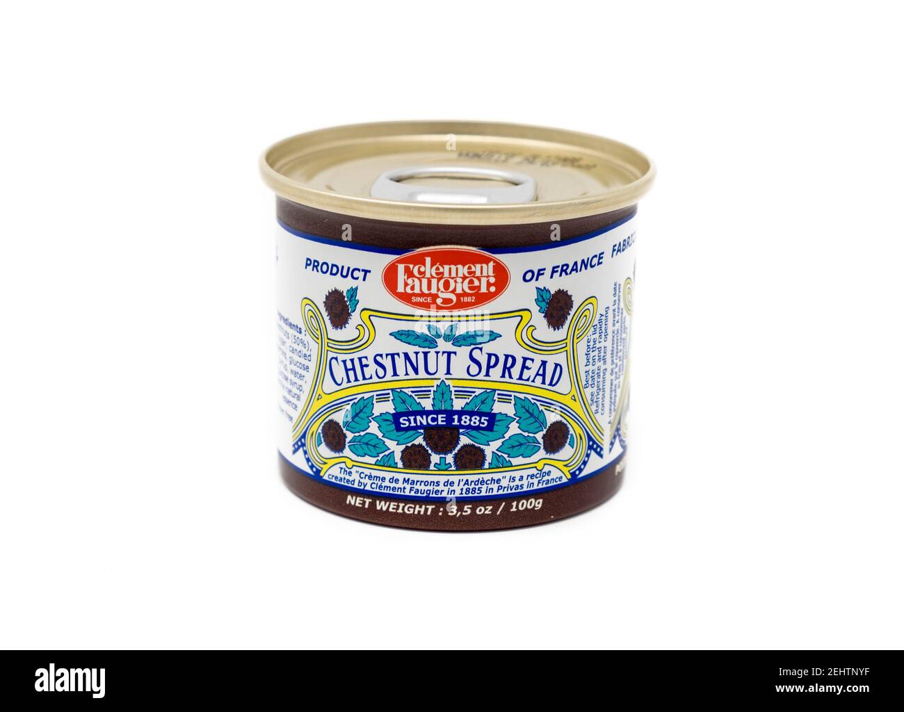 Clement Faugier, Creme de Marron de l'Ardeche, chestnut spread, French canned food Stock Photo