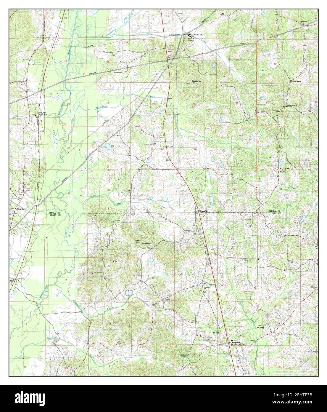 Singleton, Mississippi, map 1989, 124000, United States of America by