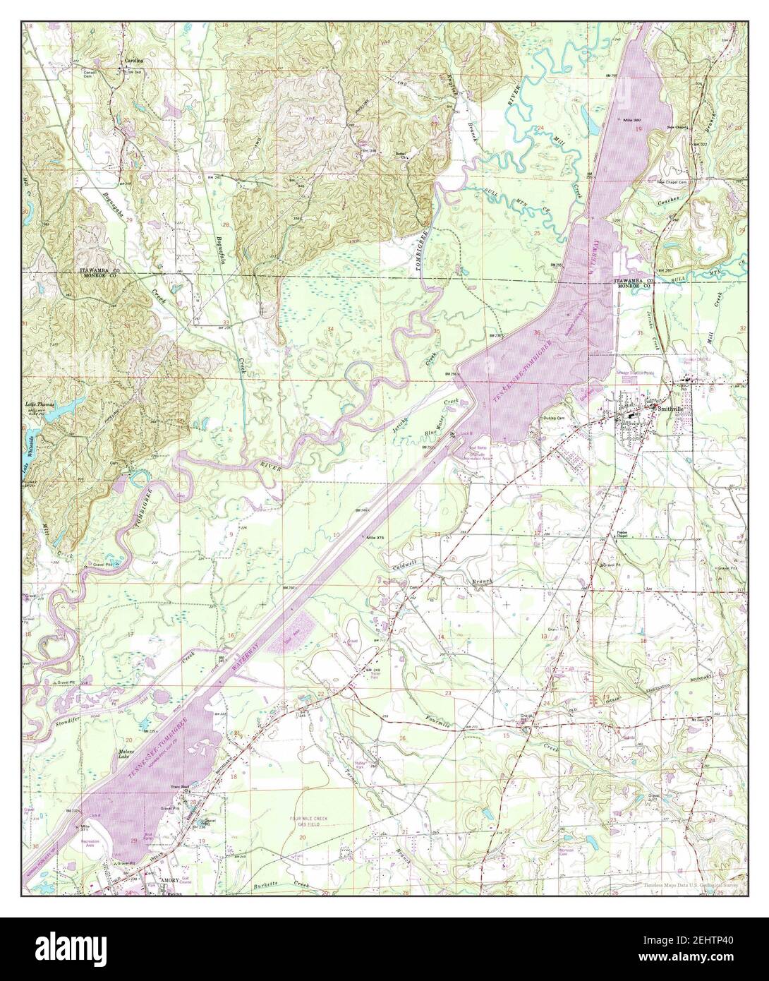 Smithville, Mississippi, map 1992, 124000, United States of America by