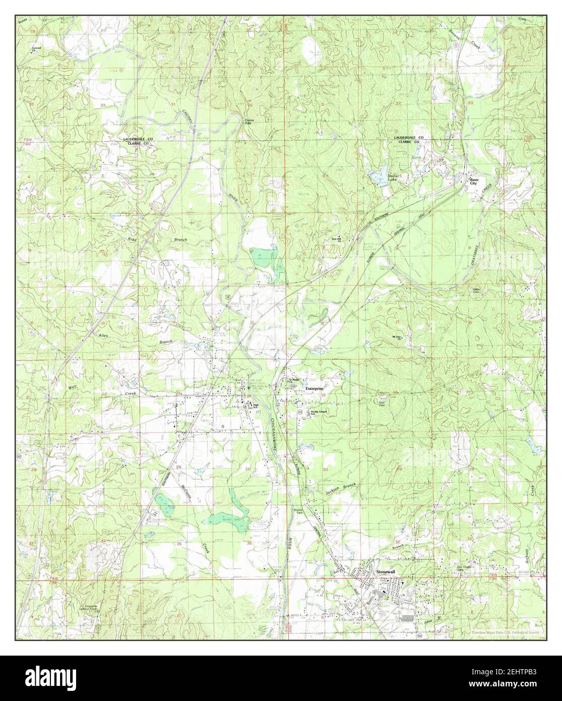 Stonewall, Mississippi, map 1983, 124000, United States of America by Timeless Maps, data U.S
