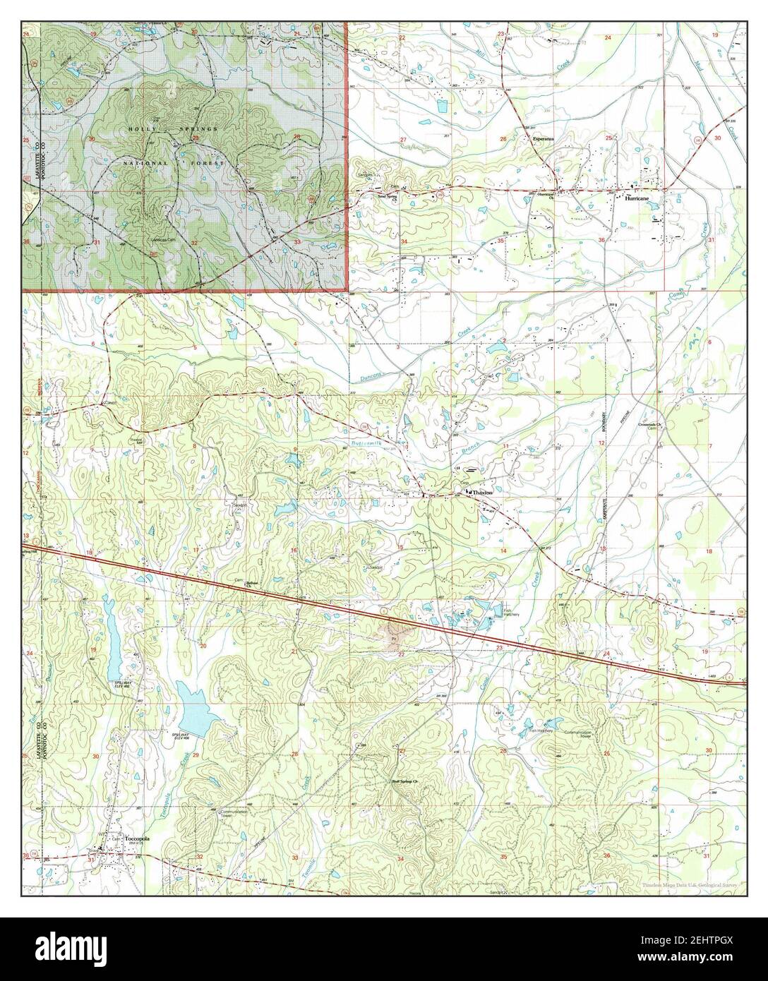 Thaxton, Mississippi, map 2000, 124000, United States of America by