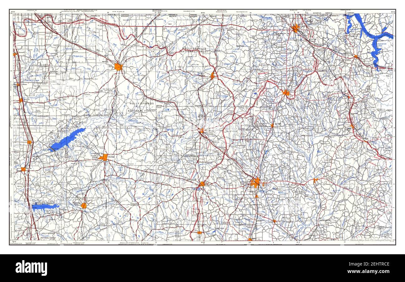 Tupelo, Mississippi, map 1984, 1250000, United States of America by