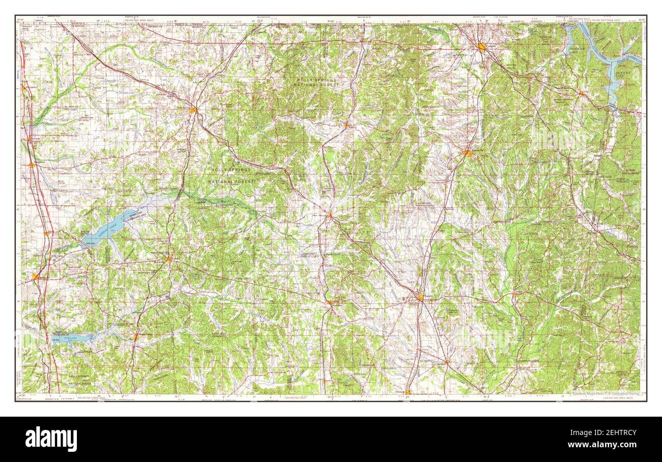 Tupelo, Mississippi, map 1956, 1:250000, United States of America by ...