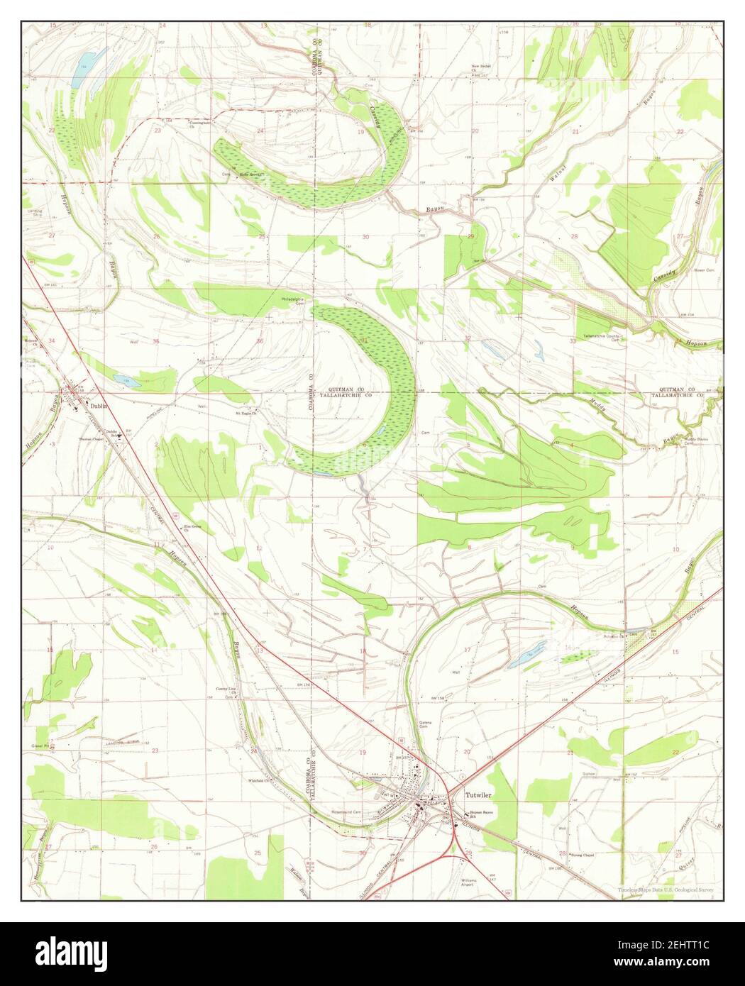 Tutwiler, Mississippi, map 1967, 124000, United States of America by Timeless Maps, data U.S