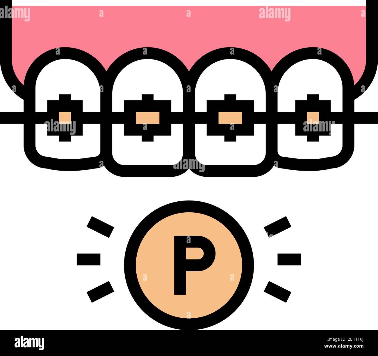 plastic material tooth braces color icon vector illustration Stock ...