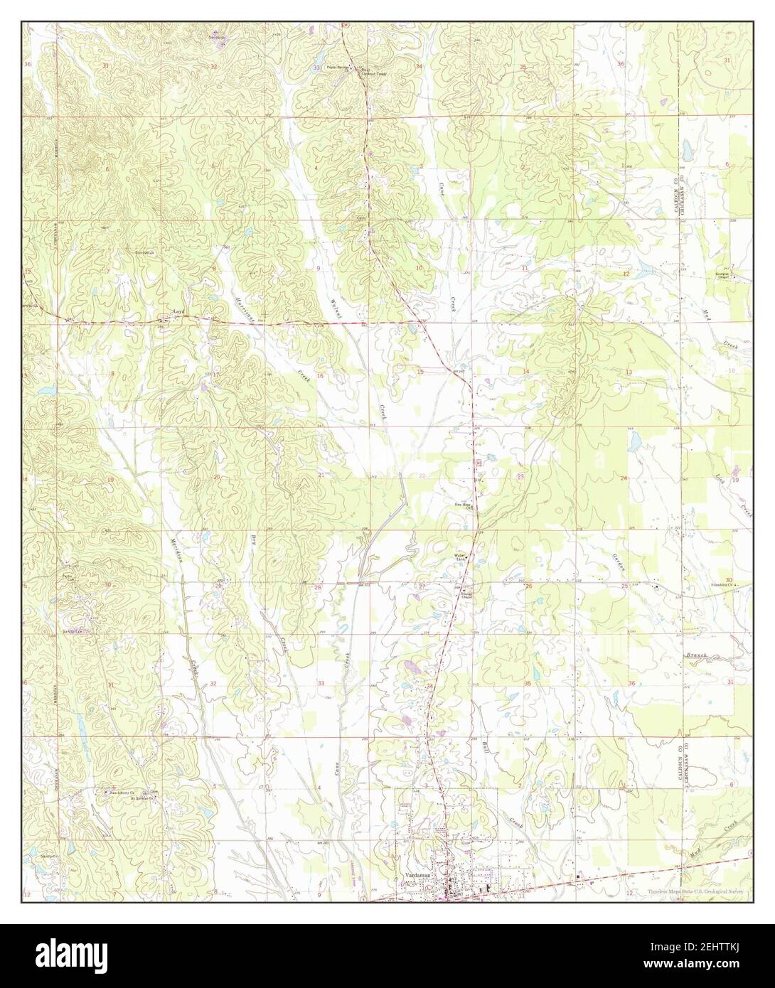 Vardaman, Mississippi, map 1972, 124000, United States of America by